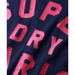 T-shirt décontracté avec logo pailleté femme Superdry image-5