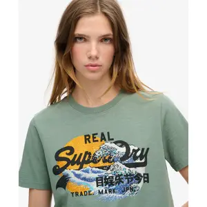 T-shirt met relaxed fit, met print en logo voor dames Superdry Tokyo Vintage image-4