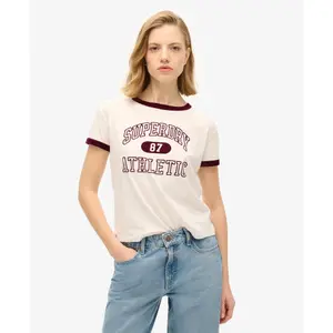 Women's fitted T-shirt Superdry Athletic Essentials Ringer image-1