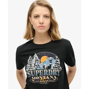 T-shirt casual para mulher Superdry Travel Souvenir image-4