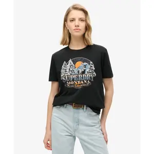 T-shirt casual para mulher Superdry Travel Souvenir image-1