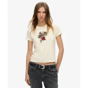 Women's fitted T-shirt Superdry Small Tattoo Rhinest image-1