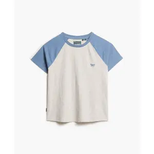 Retro gemêlede T-shirt met logo voor vrouwen Superdry Essential image-0