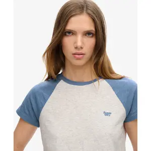 Retro gemêlede T-shirt met logo voor vrouwen Superdry Essential image-4