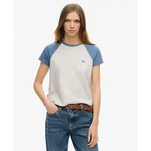 Retro gemêlede T-shirt met logo voor vrouwen Superdry Essential image-1