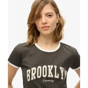 Camiseta entallada de mujer Superdry Athletic Essential Ringer image-3