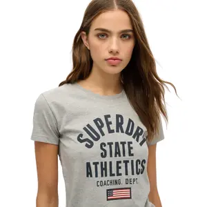 Camiseta entallada con motivo femenino Superdry Athletic image-3
