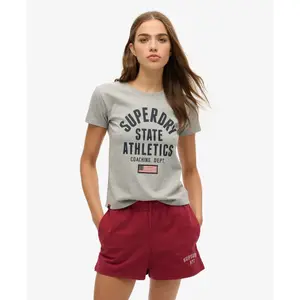 Camiseta entallada con motivo femenino Superdry Athletic image-1