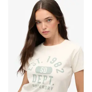Camiseta entallada con motivo femenino Superdry Athletic image-4