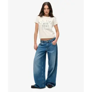 Camiseta entallada con motivo femenino Superdry Athletic image-1