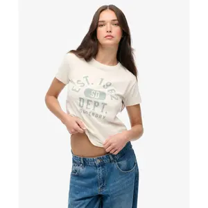 Camiseta entallada con motivo femenino Superdry Athletic image-2