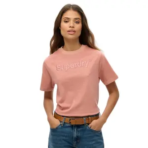 Camiseta amplia bordada para mujer Superdry Core Logo image-1