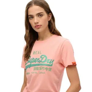 Camiseta slim de strass para mujer Superdry Vintage Logo image-3