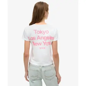 Camiseta entallada de mujer Superdry Core Logo City image-4