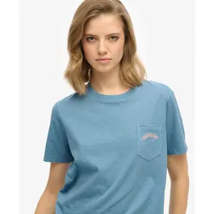 T-shirt med ficka för kvinnor Superdry Garment Dye Essential image-4