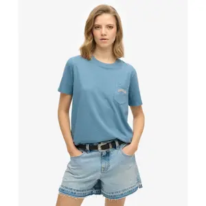 T-shirt med ficka för kvinnor Superdry Garment Dye Essential image-2