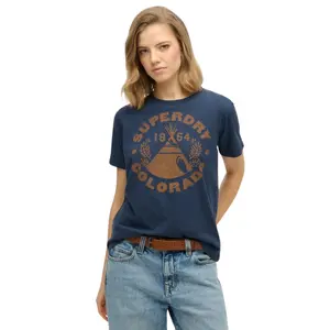 Women's casual monochrome T-shirt Superdry Lo-Fi Outdoor image-1