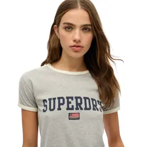 T-shirt da donna a righe Superdry Athletic Essential image-3