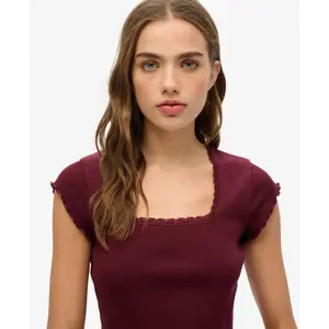 Women's square-neck T-shirt Superdry Essential image-3