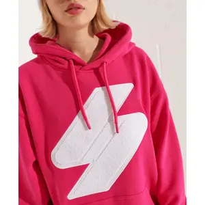 Capuz com logótipo chenille de tamanho exagerado para mulheres Superdry Code image-3