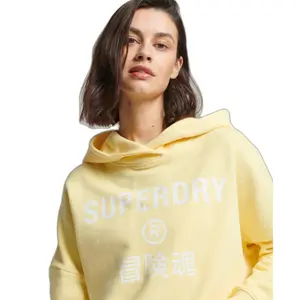 Camisola curta com capuz feminino Superdry image-2