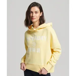 Camisola curta com capuz feminino Superdry image-0