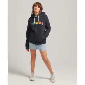 Sudadera con capucha bordada para mujer con logotipo Superdry image-1