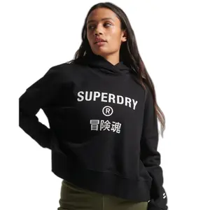 Kort rak sweatshirt med huva för kvinnor Superdry Core Sport image-0