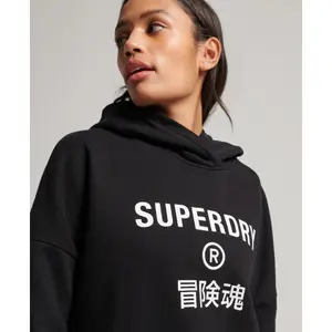 Kort rak sweatshirt med huva för kvinnor Superdry Core Sport image-2