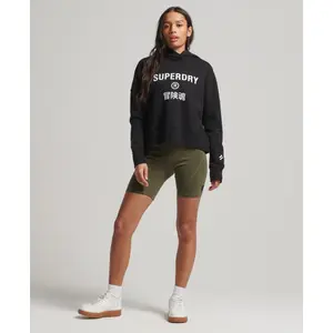 Kort rak sweatshirt med huva för kvinnor Superdry Core Sport image-1