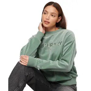 Oversized velvet print sweatshirt for women Superdry image-3