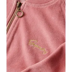 Embroidered velvet zip-up sweatshirt for women Superdry image-5