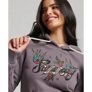 Women's tattoo script hoodie Superdry image-3