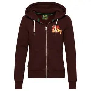 Sweatshirt à capuche zippé classique à logo années 70 femme Superdry image-0