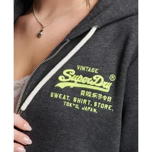 Sudadera con capucha y cremallera Superdry Vintage Fluo image-4