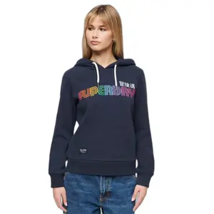 Felpa con cappuccio donna con logo arcobaleno Superdry image-1