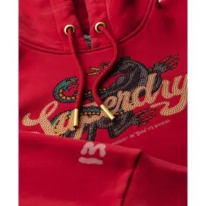 Camisola com capuz com padrão para mulher Superdry Tattoo Script image-5