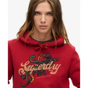 Camisola com capuz com padrão para mulher Superdry Tattoo Script image-4
