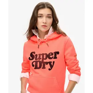Women’s tone-on-tone logo hoodie Superdry Cooper image-4