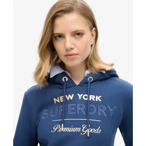 Sweatshirt à capuche et logo métallisé femme Superdry Luxe image-3