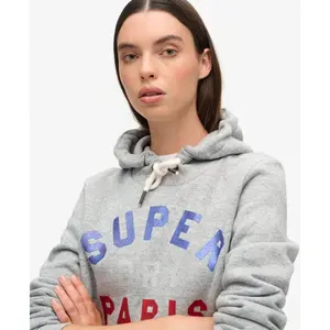 Sudadera con capucha y logo brilloso para mujer Superdry image-4