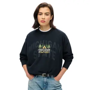 Loose fit crew neck sweatshirt for women Superdry Travel Souvenir image-2