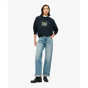 Loose fit crew neck sweatshirt for women Superdry Travel Souvenir image-1