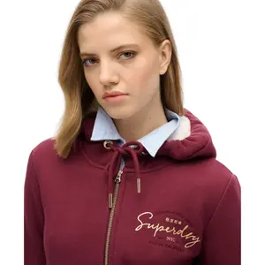 Hættetrøje med lynlås og metal-logo til damer Superdry Luxe image-4