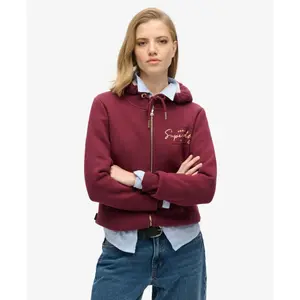 Hættetrøje med lynlås og metal-logo til damer Superdry Luxe image-2