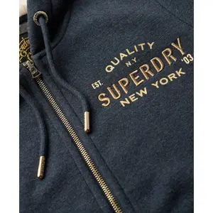 Hættetrøje med lynlås og metal-logo til damer Superdry Luxe image-5