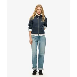 Hættetrøje med lynlås og metal-logo til damer Superdry Luxe image-1