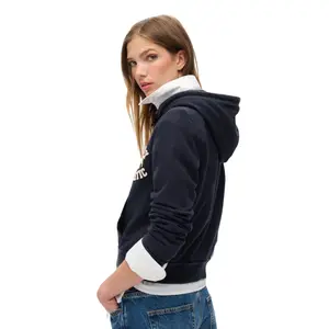 Casual cropped zip-up hoodie for women Superdry Athletic Essentials image-4
