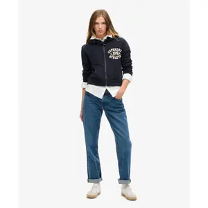 Casual cropped zip-up hoodie for women Superdry Athletic Essentials image-2