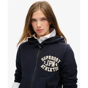 Casual cropped zip-up hoodie for women Superdry Athletic Essentials image-5